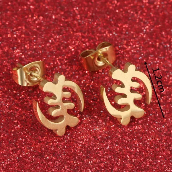 Boucles d’oreilles en métal africain Gye Nyame unique