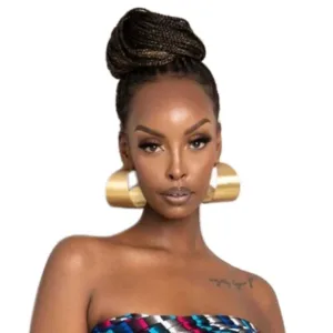 Boucle d'oreille incurvée, style africain contemporain