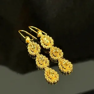 Boucle d'oreille pendante africaine en or