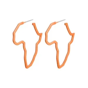 Boucle d'oreille africaine avec motif carte d'Afrique