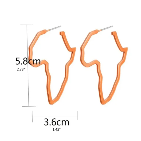Boucle d'oreille en forme de carte continentale