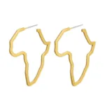 Bijou ethnique : boucle d'oreille carte africaine unique
