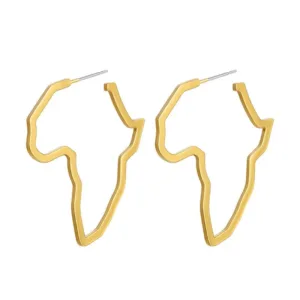 Bijou ethnique : boucle d'oreille carte africaine unique