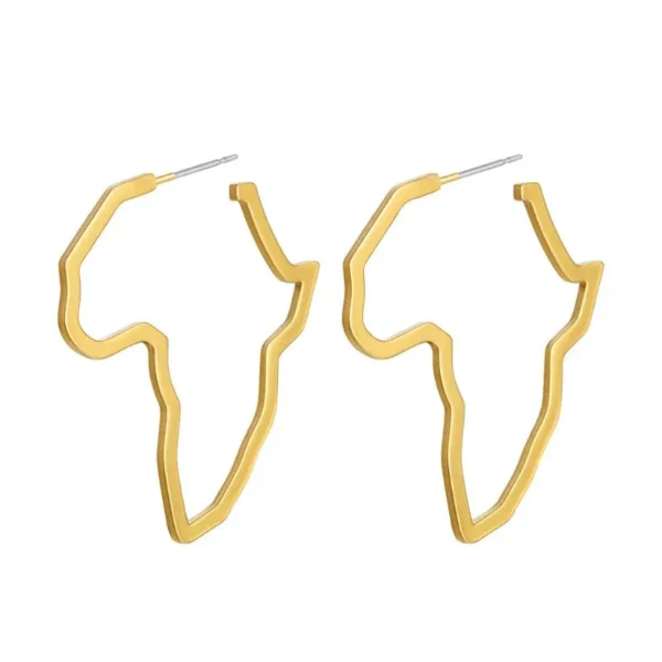 Bijou ethnique : boucle d'oreille carte africaine unique
