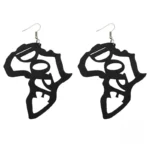 Boucle d'oreille en bois, hommage à l'Afrique