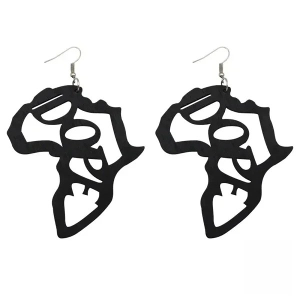 Boucle d'oreille en bois, hommage à l'Afrique
