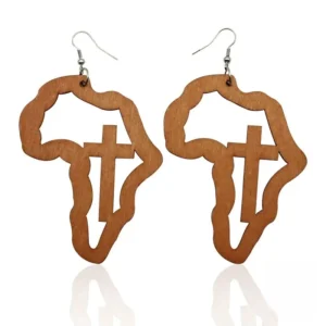 Accessoire en bois représentant l'Afrique