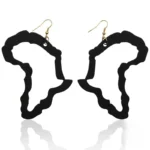 Boucle d'oreille en bois, style ethnique