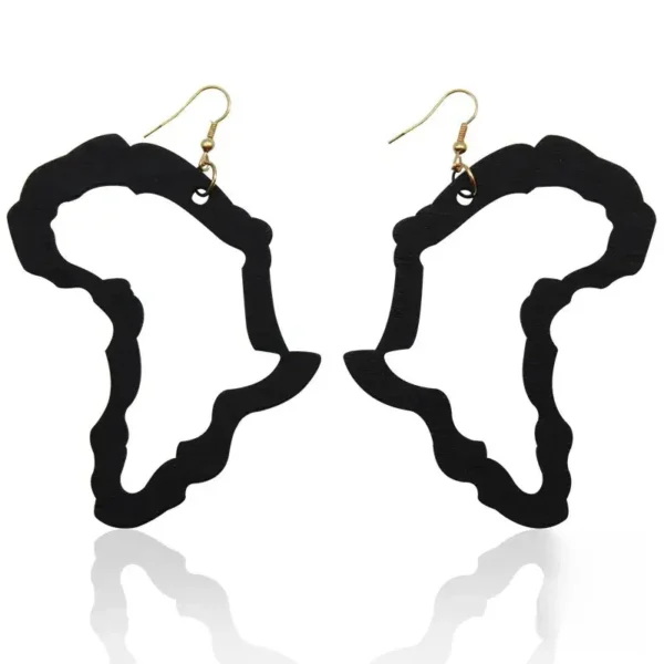 Boucle d'oreille en bois, style ethnique