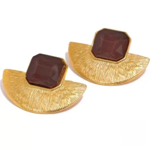 Boucle d'oreille en forme d'éventail africain