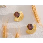 Boucle d'oreille eventail, artisanat africain unique