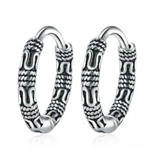 Boucle d'oreille en argent africaine élégante