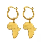 Boucle d'oreille Afrique en forme de carte