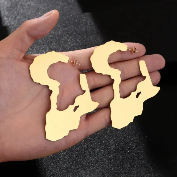 Boucle d'oreille en forme de carte de l'Afrique