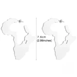 Boucle d'oreille en métal avec silhouette de l'Afrique