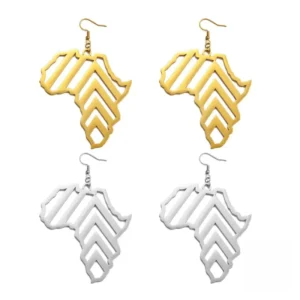 Boucle d'oreille Africaine en forme de continent
