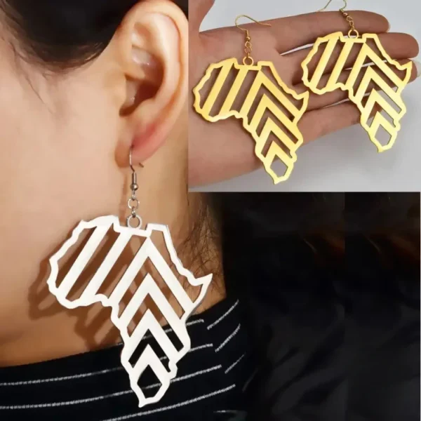Boucle d'oreille unique avec design africain