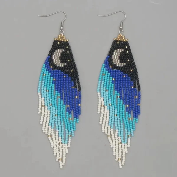 Perles sénégalaises sur boucle d'oreille