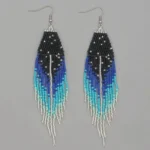 Boucle d'oreille en perles sénégalaises - vue 2