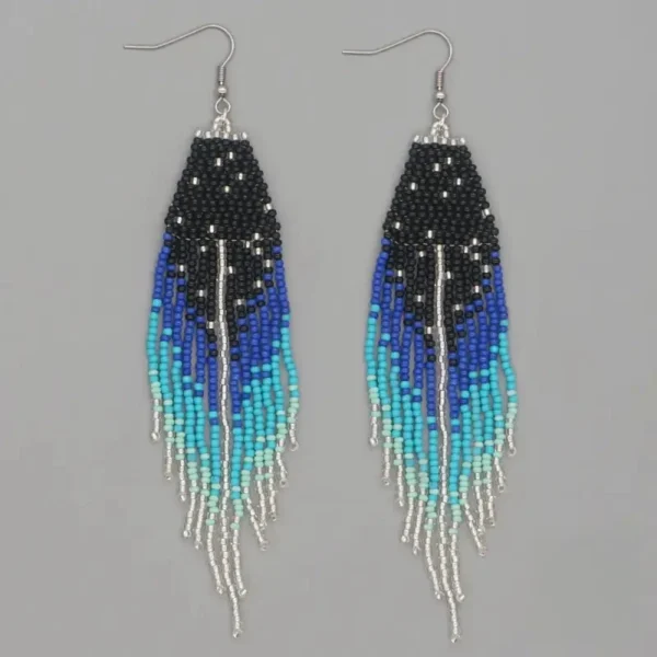 Boucle d'oreille en perles sénégalaises - vue 2