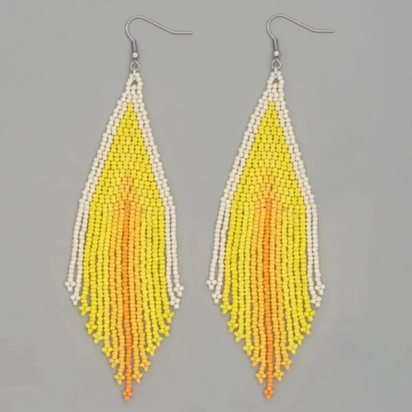 Boucle d'oreille en perles sénégalaises - vue 6
