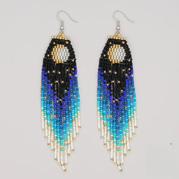 Boucle d'oreille en perles sénégalaises - vue 8
