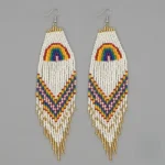 Boucle d'oreille en perles sénégalaises - vue 9