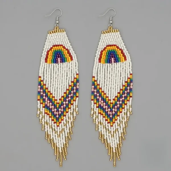 Boucle d'oreille en perles sénégalaises - vue 9