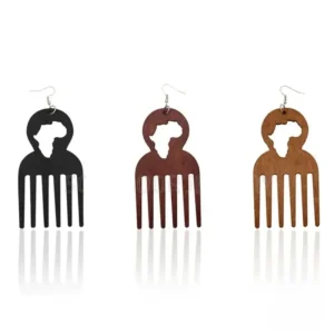 Boucles d'oreilles en bois, inspiration africaine