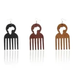 Accessoire en bois, boucle d'oreille peigne originale