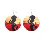 Boucles d'oreilles africaines en tissu wax coloré