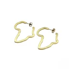Boucles d'oreilles continent africain en plaqué or