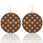 Boucles d'oreilles wax rondes, design africain élégant