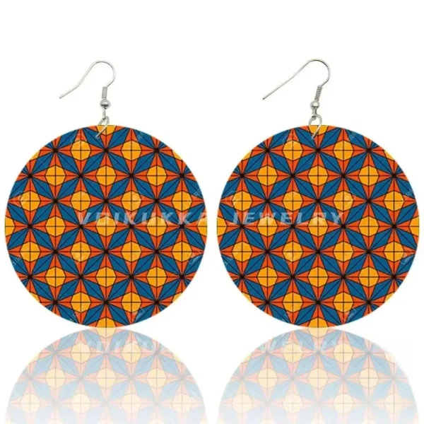 boucles-doreilles-wax-rondes-1 Boucles d'oreilles wax rondes, design africain élégant
