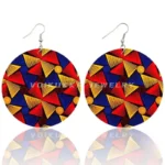 Boucles d'oreilles africaines en wax, modèle coloré