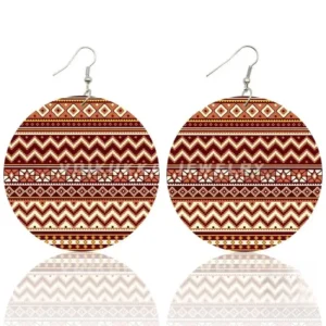 Boucles d'oreilles rondes en wax, style ethnic chic