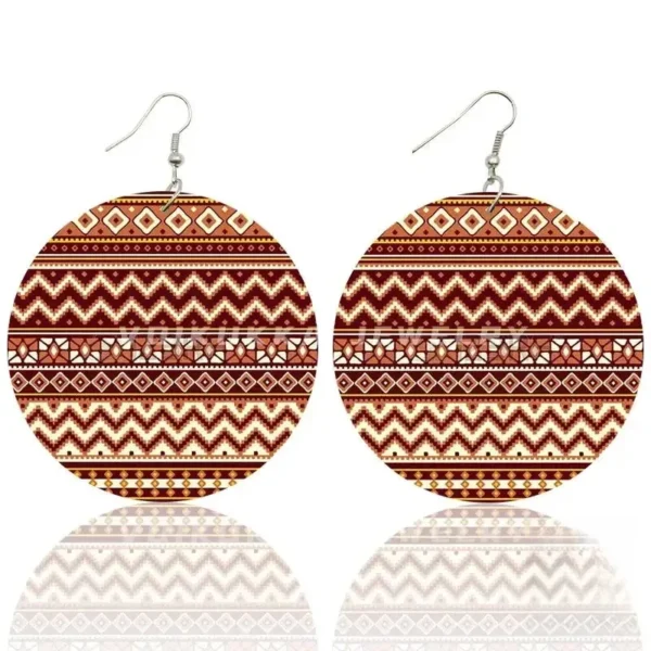 Boucles d'oreilles rondes en wax, style ethnic chic
