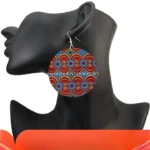 Bijoux africains, boucles d'oreilles wax colorées