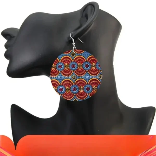 Bijoux africains, boucles d'oreilles wax colorées