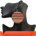 Style ethnique, boucles d'oreilles wax rondes