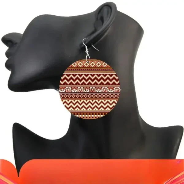 Style ethnique, boucles d'oreilles wax rondes
