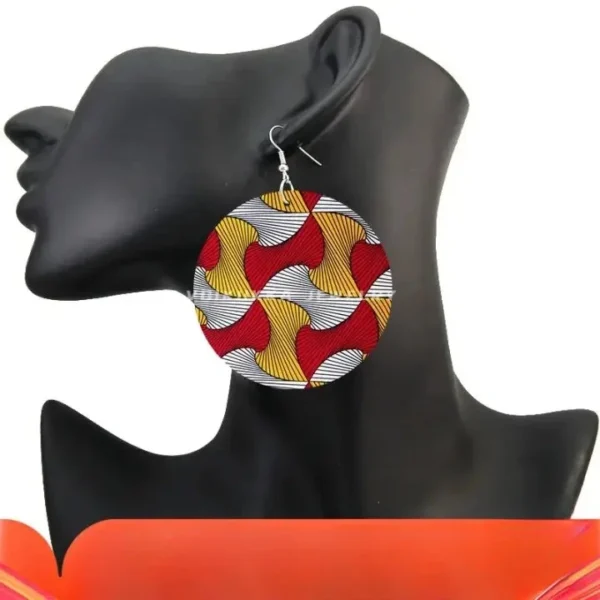 Boucles d'oreilles artisanales en wax, design contemporain
