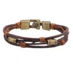 Élégant bracelet en cuir artisanat africain