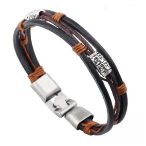 Bracelet africain fait main en cuir