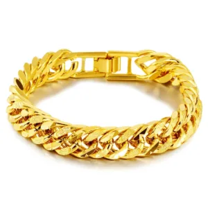Bracelet Africain en chaîne dorée, design élégant et authentique