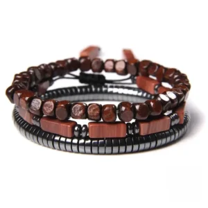 Bracelet Africain en Pierre Hematite