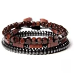 Hematite bracelet avec design ethnique