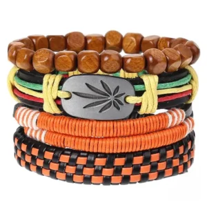 Bracelet Africain Homme en cuir véritable