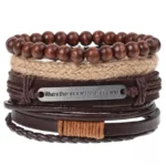 Bracelet pour homme, cuir authentique d'Afrique