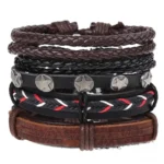 Bracelet africain, cuir et artisanat